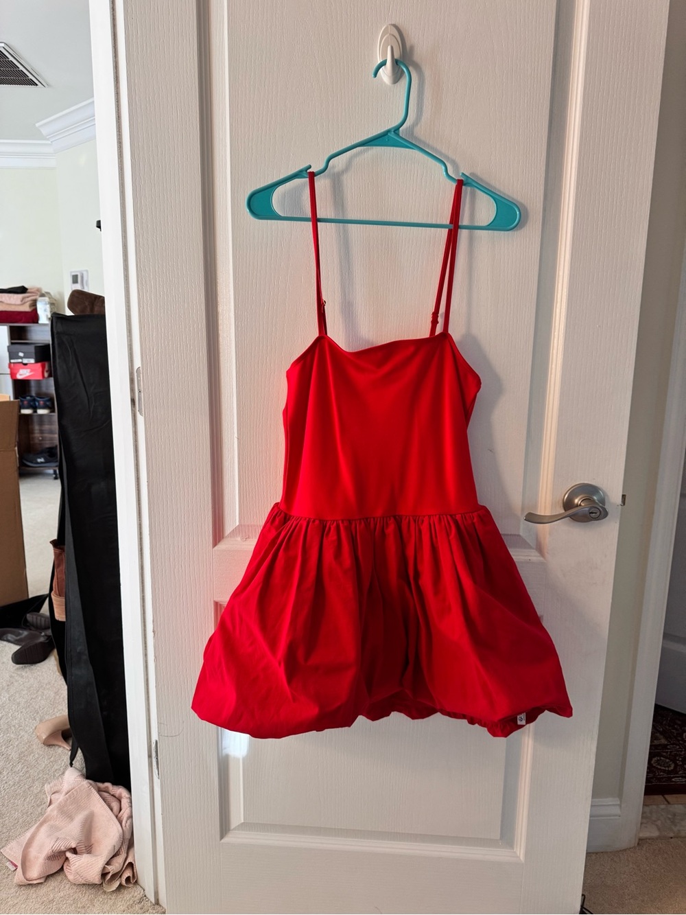 Anthropologie Red Mini Dress with Spaghetti Straps